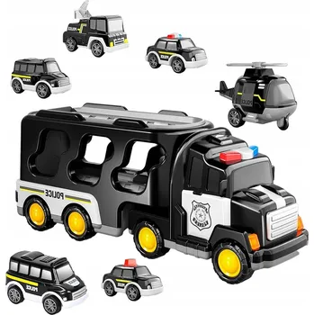 autíčko VELKÁ POLICEJNÍ SADA AUTOPŘEPRAVNÍK AUTA ZVUK SVĚTLO POLICEJNÍ AUTO