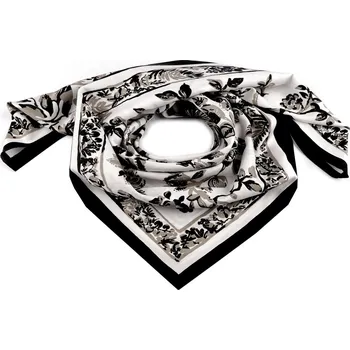 Šála Saténový šátek 90x90 cm, barva 3 šedobéžová