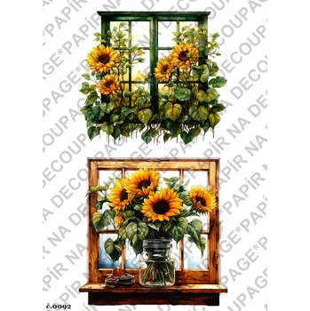 Umělecký papír Rýžový a soft papír na decoupage - Okno podzimní - KB092 Materiál: Soft, Rozměr: A4