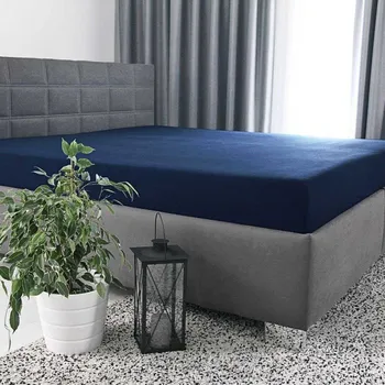 Tibex Prostěradlo DE LUXE - temně modré temně modrá 90-100 x 200-220 cm