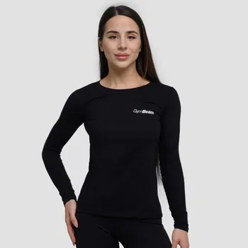 Dámské triko s dlouhým rukávem Basic Black - GymBeam Velikost: XL, Barva: černá