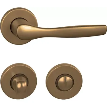 Dveřní kování Dveřní kování rozetové, kulaté, bronz elox (WC) (Rozetová klika)