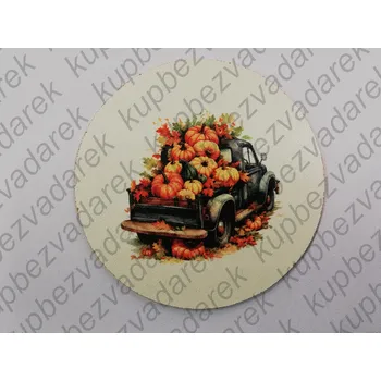 Podtácek - Auto s dýněma Velikost: 10cm