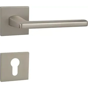 Dveřní kování Dveřní kování rozetové, hranaté, nikl perla (pro zámkovou vložku) (Rozetová klika)