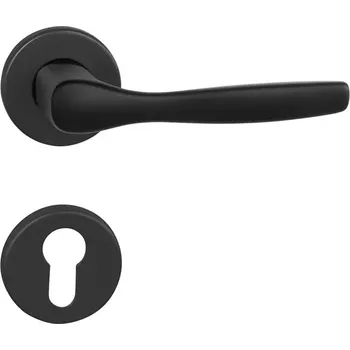 Dveřní kování Dveřní kování rozetové, kulaté, černé (pro zámkovou vložku) (Rozetová klika)