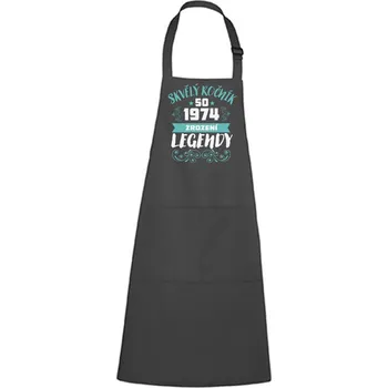 Kuchyňská zástěra Zástěra s potiskem Zrození legendy Barva zástěry: Antracitová