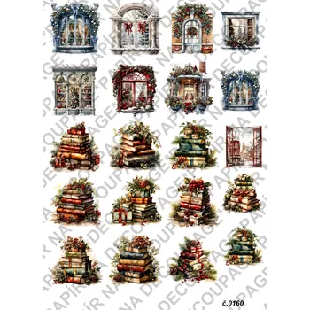 Umělecký papír Rýžový a soft papír na decoupage - Vánoční zdobení - KB0107 Materiál: Soft, Rozměr: A4