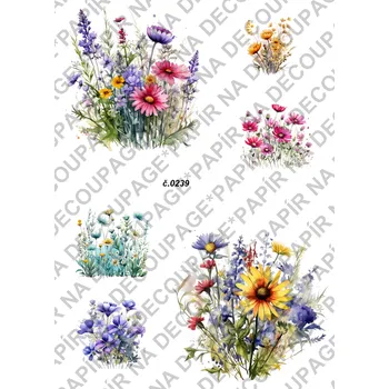 Umělecký papír Rýžový a soft papír na decoupage - Bylinka - KB0239 Materiál: Soft, Rozměr: A4