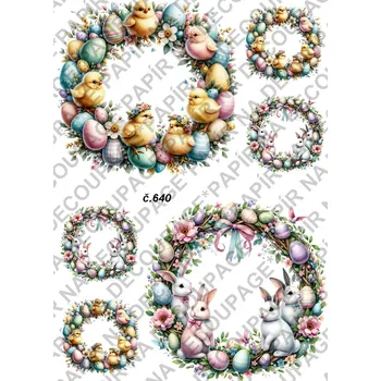 Umělecký papír Rýžový a soft papír na decoupage - Velikonoce - KB0640 Materiál: Soft, Rozměr: A4