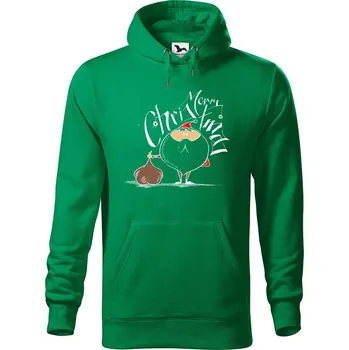 Pánská mikina Pánská mikina s potiskem Santa s dárky Velikost (muž): S, Vyberte barvu: Středně zelená