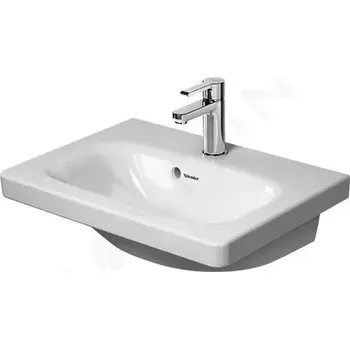 Umyvadlo Duravit DuraStyle Umyvadlo 55x40 cm, s přepadem, s otvorem pro baterii, WonderGliss, bílá, 23375500001