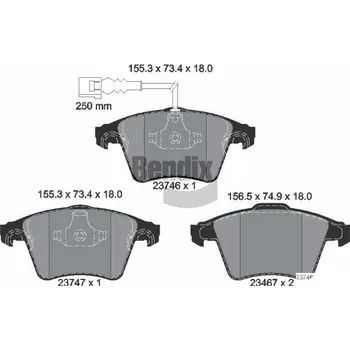 Brzdová destička Sada brzdových destiček, kotoučová brzda BENDIX Braking BPD1433