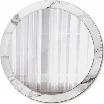 Zrcadlo Závěsné Zrcadlo s rámem ze skla, Bílý mramor, 90 cm