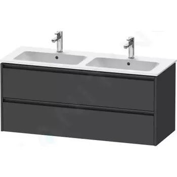 Koupelnový nábytek Duravit Ketho.2 Umyvadlová skříňka 55x128x48 cm, 2 zásuvky, grafit mat, K25266049490000