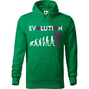 Pánská mikina Pánská mikina s potiskem Evoluce kulturisty Velikost (muž): 2XL, Vyberte barvu: Středně zelená