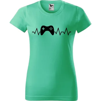Dámské tričko Dámské tričko s potiskem Tep gaming Barva trička: Mátová - 95, Velikost: S
