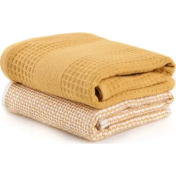 Utěrka Žluté vaflové ručníky v sadě 2 ks 40x60 cm Betty – Foutastic ID_1743146