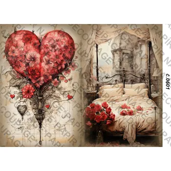 Umělecký papír Rýžový a soft papír na decoupage - Vintage - KB0601 Materiál: Soft, Rozměr: A4