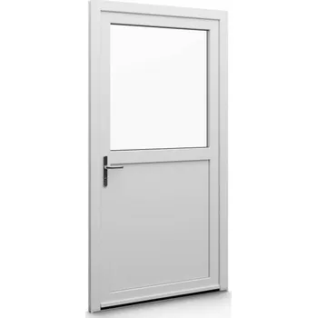 Vchodové dveře ALUPLAST Plastové jednokřídlové hlavní vchodové dveře zlatý dub/bílé 04 Otvírání: Pravé, Šířka v cm: 85, Výška v cm: 200