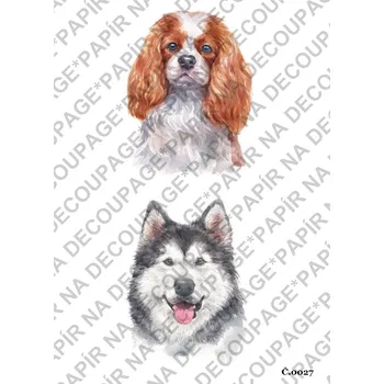 Umělecký papír Rýžový a soft papír na decoupage - Pes - KB027 Materiál: Soft, Rozměr: A4