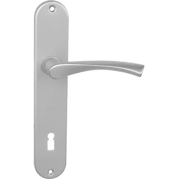 Dveřní kování Dveřní kování štítové, stříbrný elox (pro klíč) (Klika se štítky)