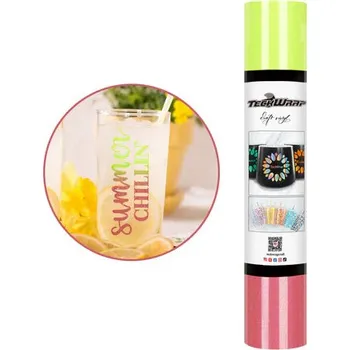 Samolepící dekorace TeckWrap Shimmer Cold Color Change - Neon Yellow to Mineral Red Velikost: 30,5 x 30 cm