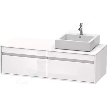 Koupelnový nábytek Duravit Ketho Umyvadlová skříňka 43x140x55 cm, pravá, 2 zásuvky, lesklá bílá, KT6697R2222