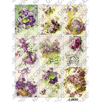 Umělecký papír Rýžový a soft papír na decoupage - Květiny - KB0650 Materiál: Soft, Rozměr: A4