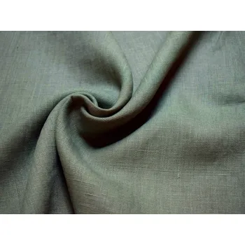 Snový svět VZOREK - Lněná látka lahvově zelená 260g/m2