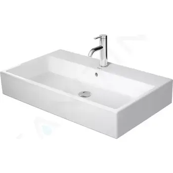 Umyvadlo Duravit Vero Air Umyvadlo 80x47 cm, s přepadem, otvor pro baterii, WonderGliss, bílá, 23508000001