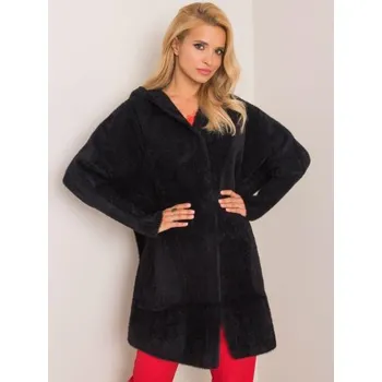Dámský kabát Dámský kabát z alpaky CAROLYN černý