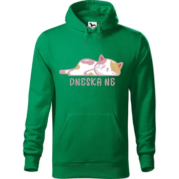 Pánská mikina Pánská mikina s potiskem Dneska ne Velikost (muž): XL, Vyberte barvu: Středně zelená