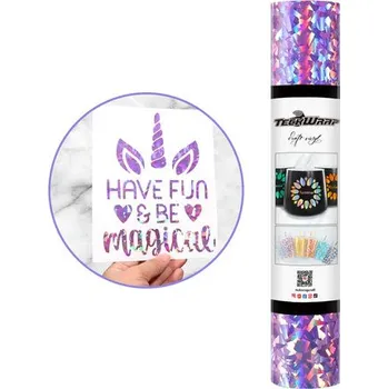 Samolepící dekorace TeckWrap Holographic Glass Flower - Lilac Velikost: 30,5 x 30 cm Samolepící vinylová folie TeckWrap