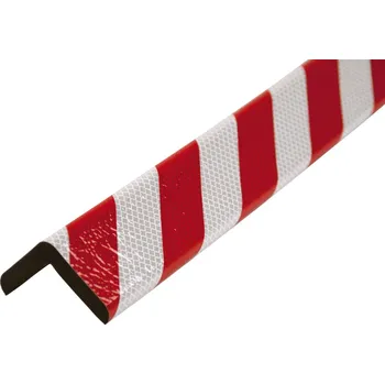 Stavební profil Ochrana rohů Knuffi® typ H+, samolepicí, délka 1 m, reflexní, červeno-bílá, 60 x 48 mm