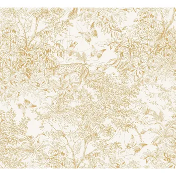 Tapeta Masureel Vliesová tapeta na zeď, krémovo-zlatá, leopard, příroda, ZON203, Amazone, Masureel, velikost 10,05 x 0,7 m