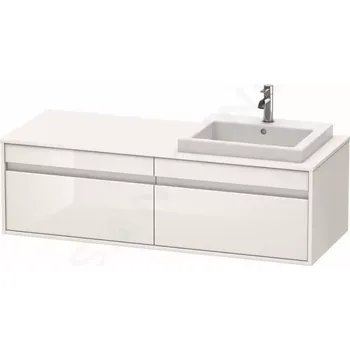 Koupelnový nábytek Duravit Ketho Umyvadlová skříňka 43x140x55 cm, pravá, 2 zásuvky, lesklá bílá, KT6797R2222