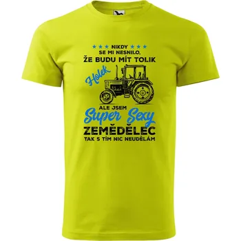Pánské oblečení Pánské tričko Super sexy zemědělec Velikost: XL, Barva trička: Limetková