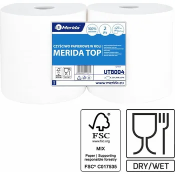Papírový ručník Papírové čistivo MERIDA TOP LUX z celulozy - větší (2 role/balení)