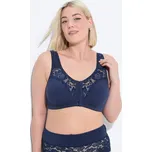 Ulla Popken, Plus size Odlehčující podprsenka, bez kostic, bavlna, košíčky C-F pro plnoštíhlé nadměrná velikost, 838570139-1092, modrý, 95C, Nadměrné velikosti, Plus size oblečení, Oblečení pro boubelky, Oblečení pro baculky, Oblečení pro plnoštíhlé, Oble