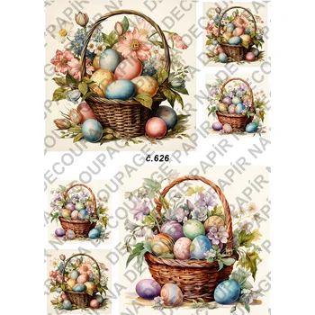 Umělecký papír Rýžový a soft papír na decoupage - Velikonoce - KB0626 Materiál: Soft, Rozměr: A4