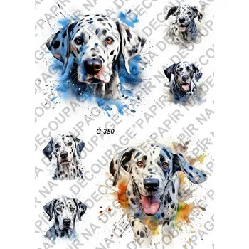 Umělecký papír Rýžový a soft papír na decoupage - Dalmatin - KB0350 Materiál: Soft, Rozměr: A4