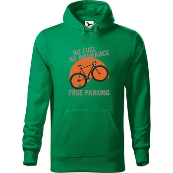 Pánská mikina Pánská mikina s potiskem Free parking Velikost (muž): XL, Vyberte barvu: Středně zelená