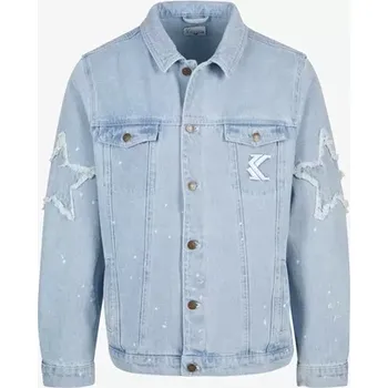 Pánská casual bunda Karl Kani OG Paintsplatter Denim Trucker Jacket bleached blue/white - L
