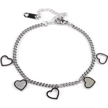 Náramek Náramek z nerezové oceli srdce, barva 1 stříbrná
