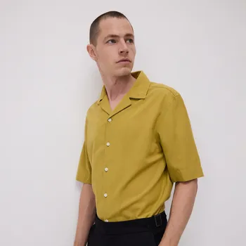 Pánská košile Reserved - Košile ze směsi lnu regular - světle olivová - 190DV-81X - 190DV-81X-S