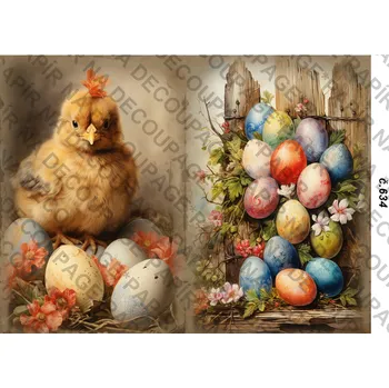 Umělecký papír Rýžový a soft papír na decoupage - Velikonoce - KB0634 Materiál: Soft, Rozměr: A4