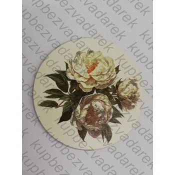 Podtácek - Bílá pivoňka Velikost: 10cm