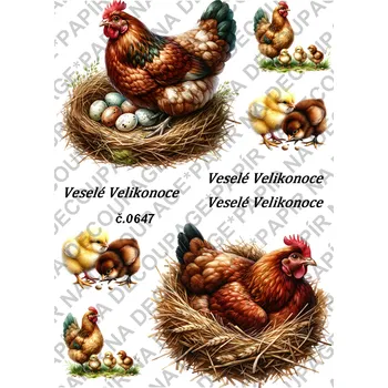 Umělecký papír Rýžový a soft papír na decoupage - Velikonoce - KB0647 Materiál: Soft, Rozměr: A4