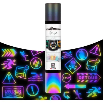 Samolepící dekorace Reflexní - Rainbow/Black - samolepící vinylová folie TeckWrap Velikost: 0,3 x 1,5 m
