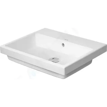 Umyvadlo Duravit Vero Air Umyvadlo vestavné 55x46 cm, s přepadem, bez otvoru pro baterii, WonderGliss, bílá, 03835500601
